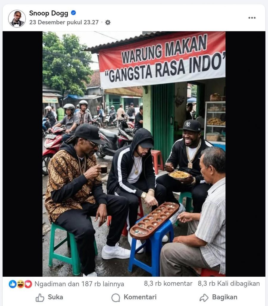 Snoop Dogg Unggah Foto Bernuansa Indonesia di Facebook - sumber foto Facebook SnoopDog