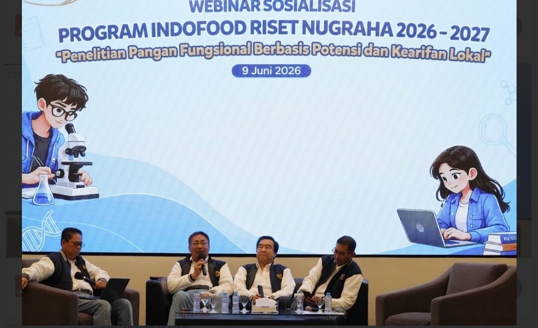 PT Indofood Sukses Makmur Tbk (Indofood) resmi membuka Program Indofood Riset Nugraha (IRN) 2026 – 2027, program bantuan dana riset tugas akhir mahasiswa S1. Tampak Tim Pakar IRN di sela-sela sesi sosialisasi Program IRN yang diikuti oleh ratusan mahasiswa dari berbagai universitas di seluruh Indonesia secara daring, Selasa (9/6/2026). (Foto: Dok. Indofood)