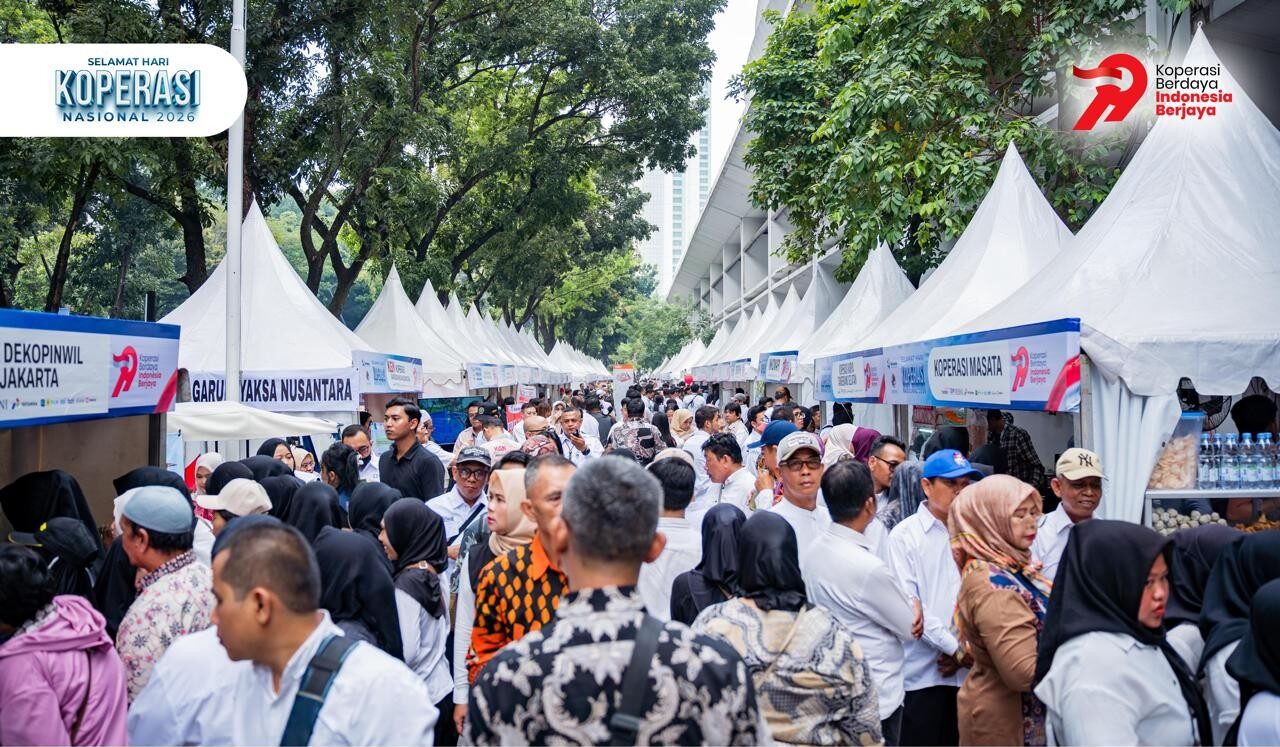 Antusiasme peserta mewarnai Puncak Harkopnas ke-79 yang mengusung semangat kebangkitan koperasi sebagai pilar utama ekonomi rakyat Indonesia. (Foto: Istimewa)